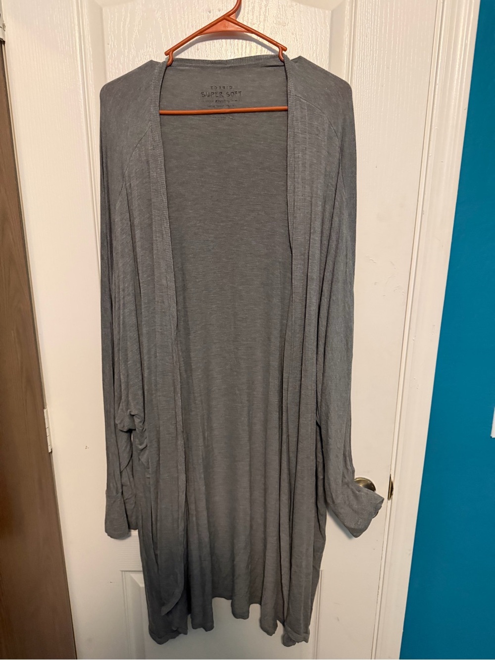 torrid Gray Open-Front Long Cardigan